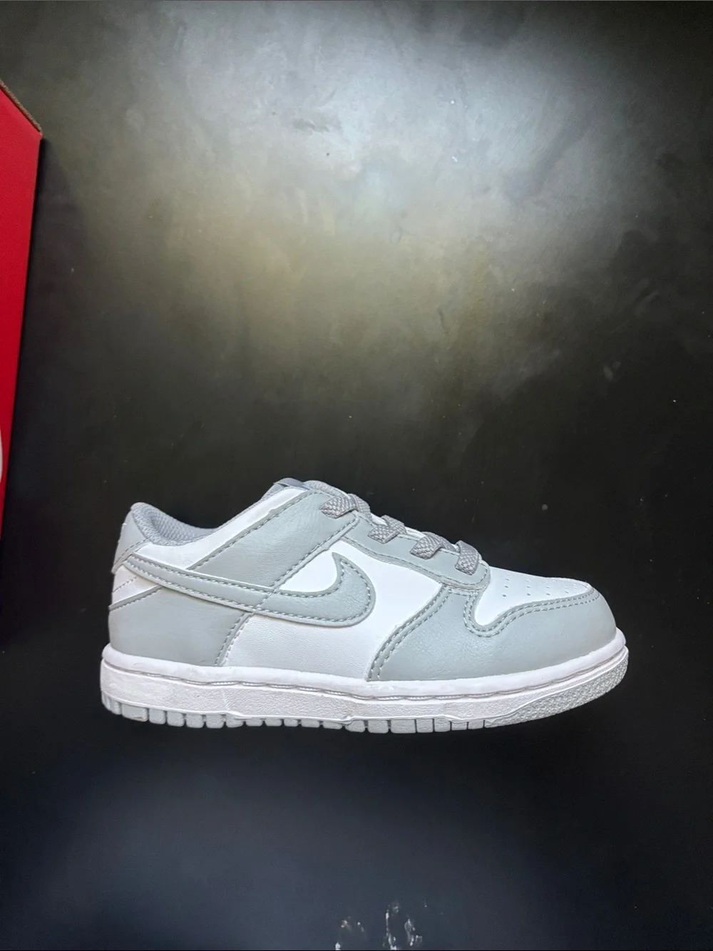 Smoke Grey Nike Dunk Low With Original Nike Red Shoe Box